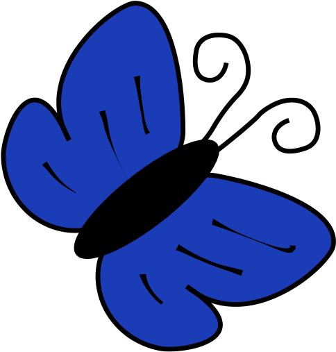 Blue Butterfly Logo - Clean Vector Icon for Branding & Design