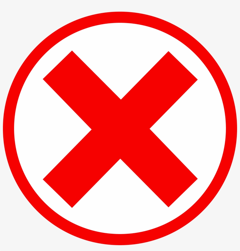 Prohibition Symbol - Red Circle with X Icon for Error or Denial