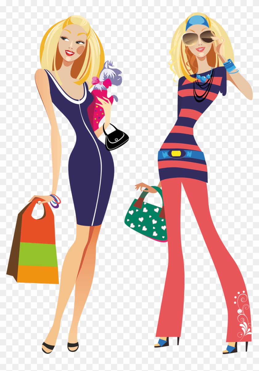 Girl Shopping Vector Clipart Transparent PNG | PNG Mart - Clip Art Library