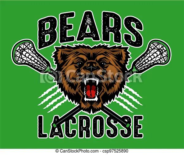 Bears Lacrosse Team Logo - Aggressive Bear Mascot Design
