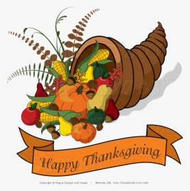 Happy Thanksgiving Cornucopia Illustration | Festive Harvest Clipart