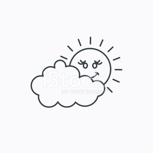 Sunny Weather Icon - Cloud and Sun Illustration for Weather Content
