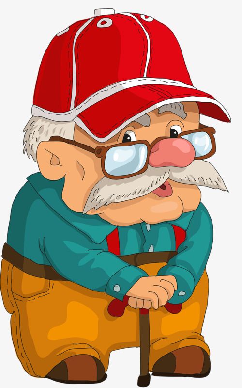 Friendly Cartoon Grandfather Character - Free Illustration for Websites & Print