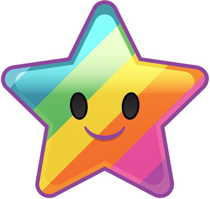 Rainbow Star Emoji - Happy Multicolor Star Icon for Digital Use
