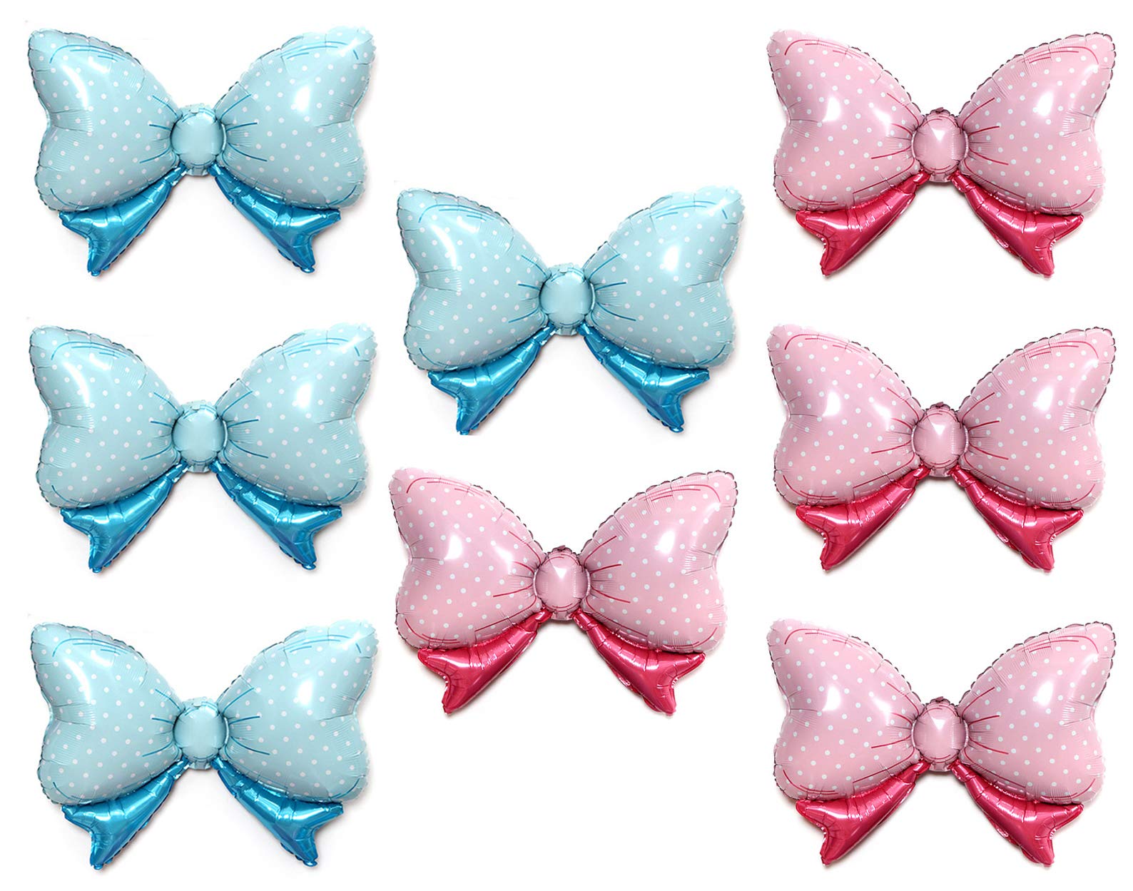 Pastel Polka Dot Bow Balloons - Festive Decor for Baby Showers & Birthdays