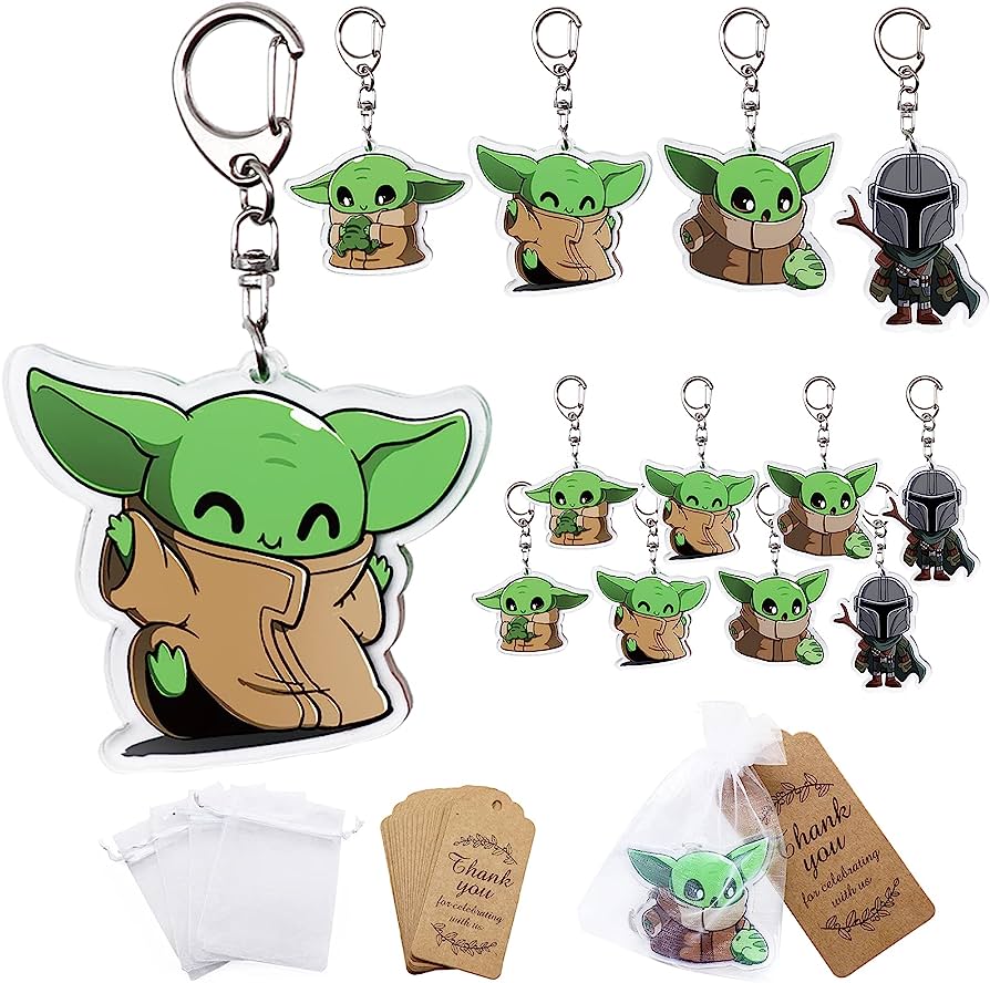 Baby Yoda Keychains - Grogu Acrylic Keychains & Party Favors Set