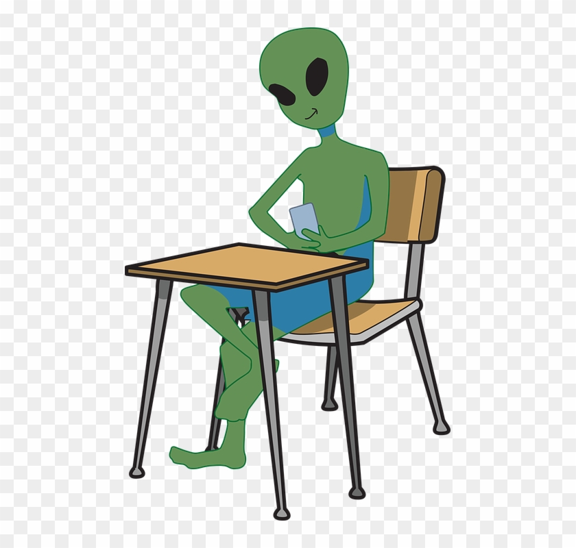 Alien Student Clipart - Fun Educational Illustration for Classrooms & Websites