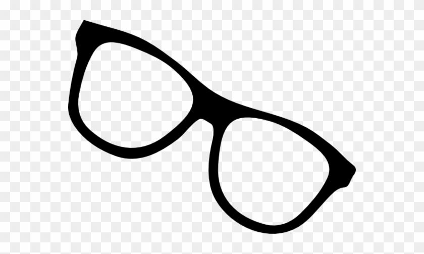 Black silhouette of classic eyeglasses on transparent checkered background.
