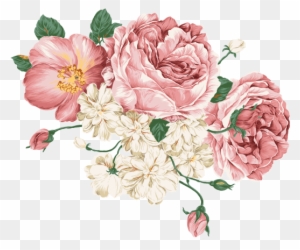 Delicate pink and cream roses with green leaves on transparent background, watercolor floral arrangement.