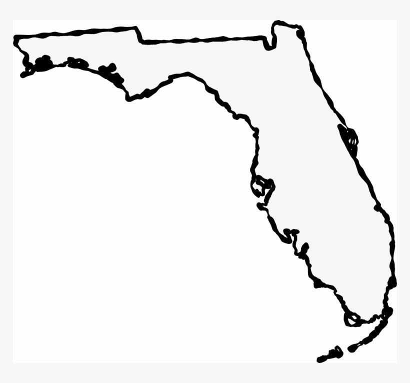Florida State Outline Map - Simple Hand-Drawn Illustration