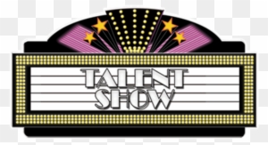 Vintage-style "Talent Show" marquee sign with stars and decorative border.