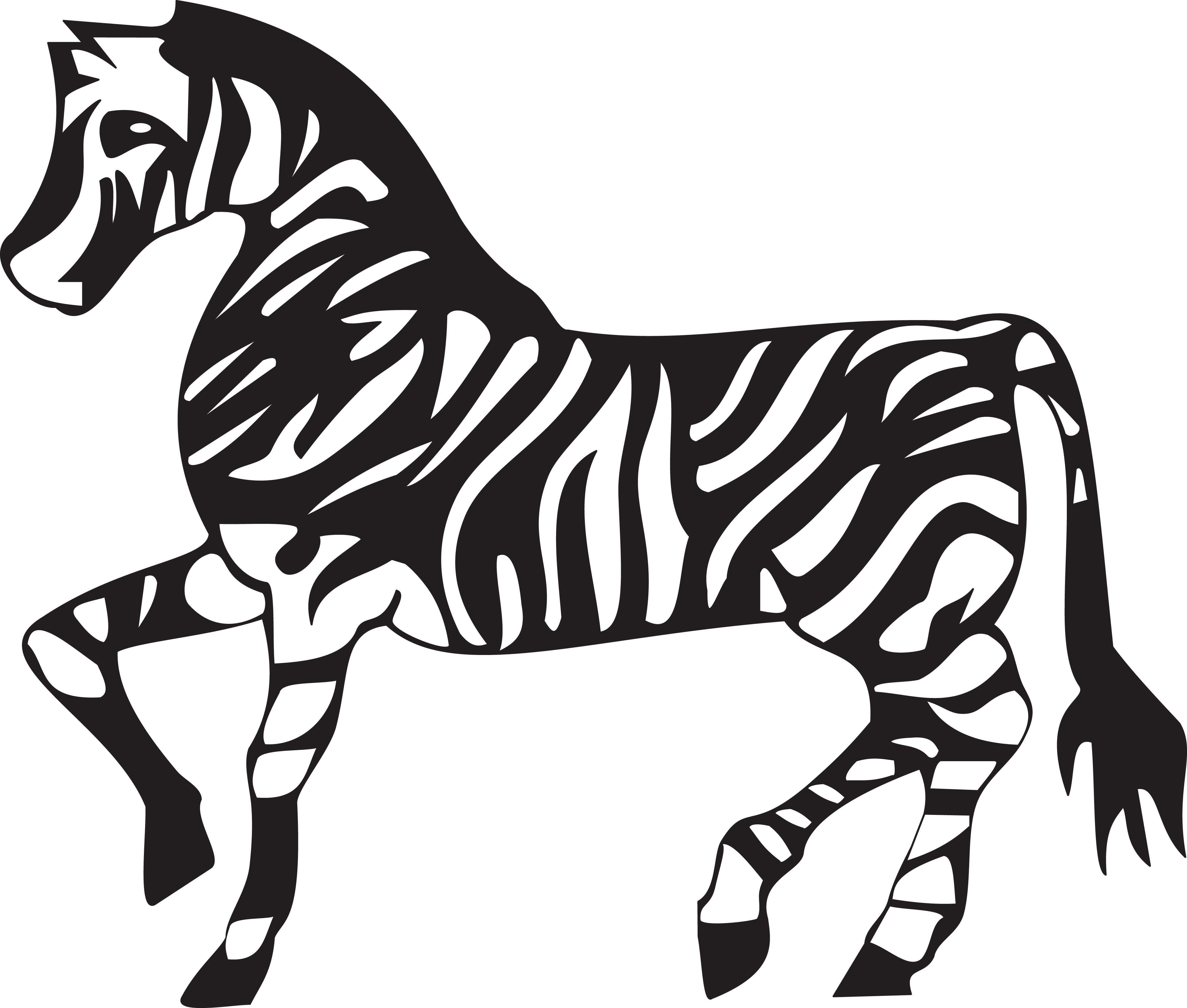 Animals : zebra-black-white-outline | Zebra pictures, Animals - Clip ...