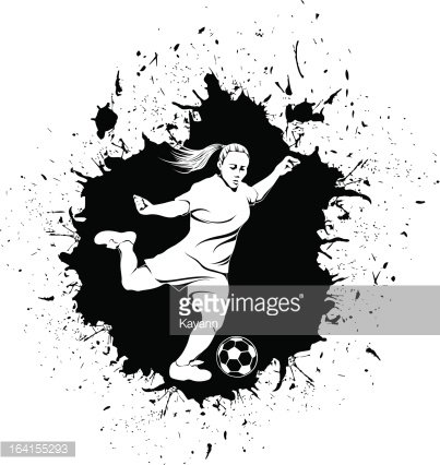 Dynamic Female Soccer Player Illustration - Free Stock Art