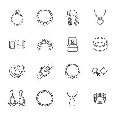 Jewelry Icons Set - Free Vector Illustrations for Web & Design