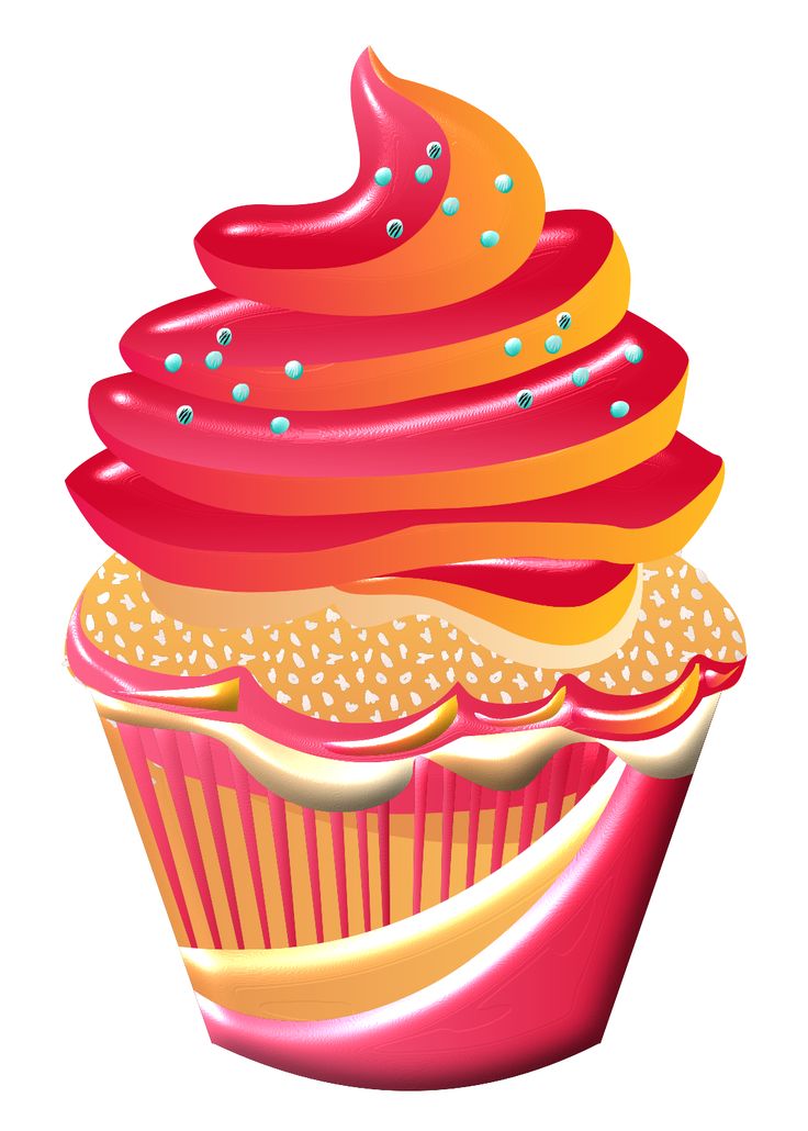 Rainbow Swirl Cupcake - Festive Dessert Illustration for Bakery & Party Themes
