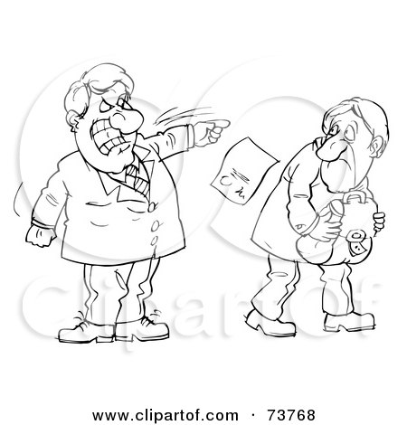 Termination Scene Cartoon - Workplace Conflict Illustration