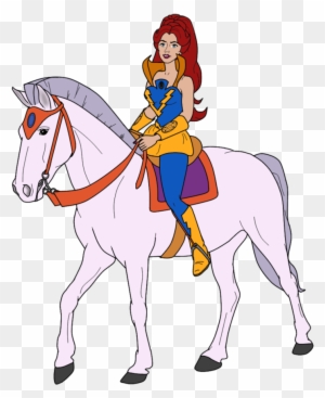 She-Ra on Horseback - Classic Animated Heroine Illustration