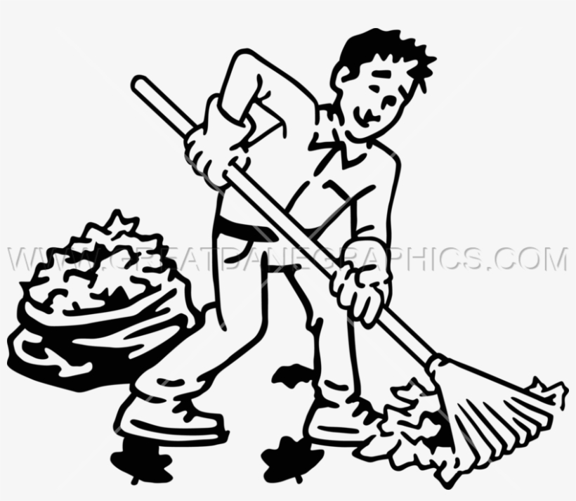 A Cute Girl Or Young Woman Sweeps The Leaves With A Rake Stock - Clip ...