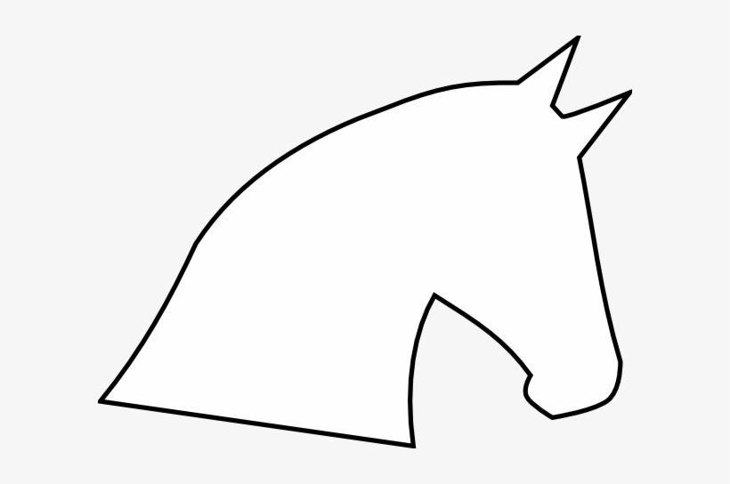 Simple black outline of a horse’s head and neck in profile view, facing right.