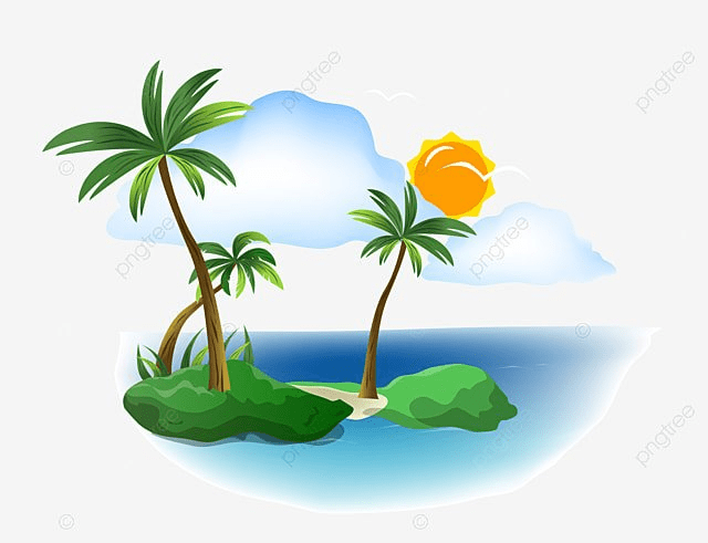 Serene Tropical Island Illustration - Free Download & Usage