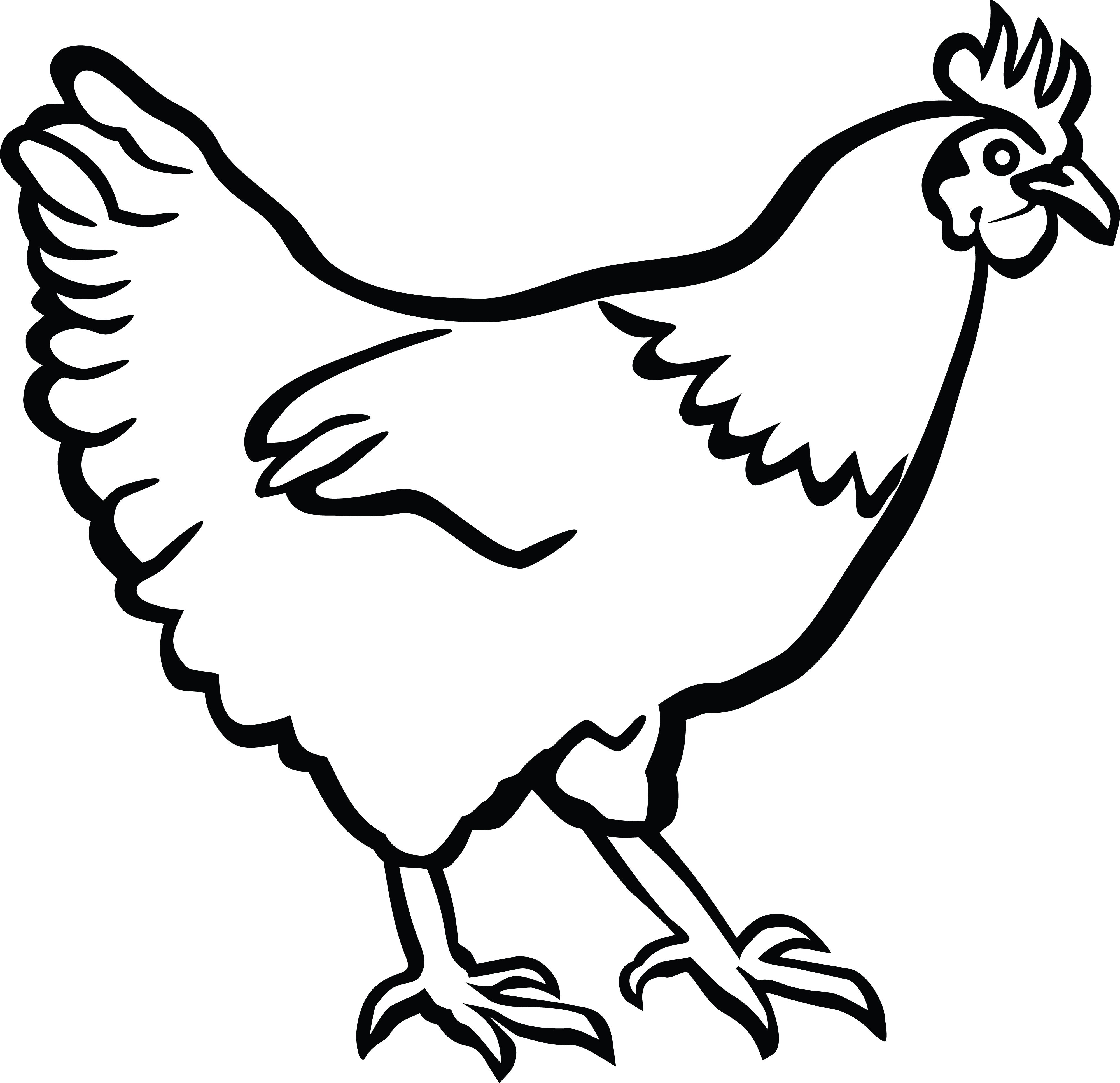 Stylized Chicken Illustration - Free Vector Clipart for Farm & Food Themes