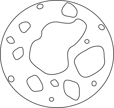 Moon Surface Line Art Illustration - Free Educational Clipart