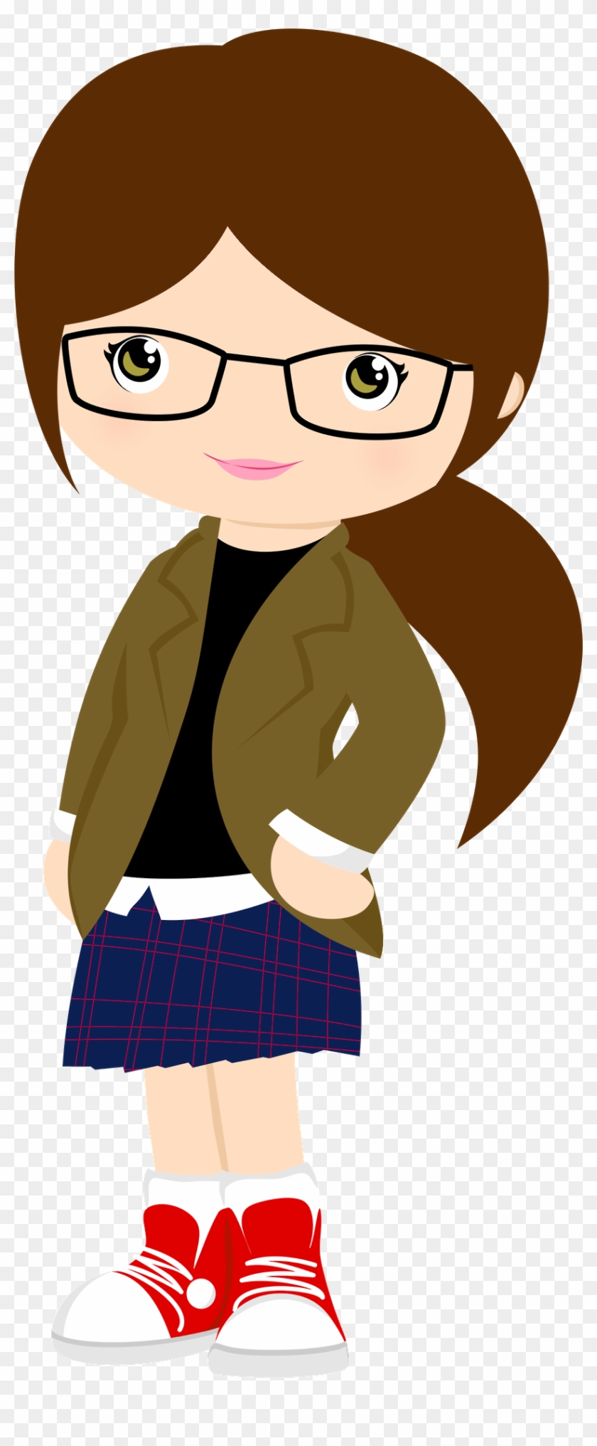Stylish Student Girl Clipart - Free Download for Educational & Creative Projects
