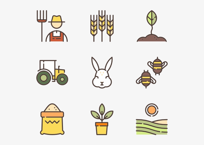 Agriculture Icons Set - Farming, Crops, Livestock & Sustainability