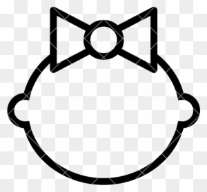 Baby Head Icon with Bow - Free Vector Illustration