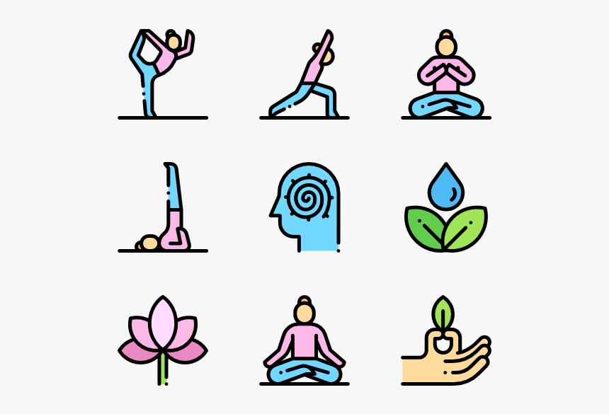 Yoga and Mindfulness Icons Collection - Free Download for Wellness Websites