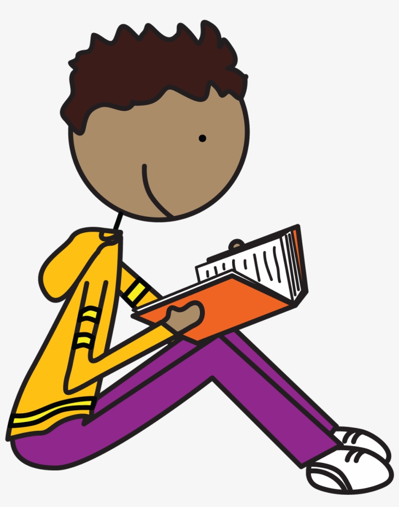 Child Reading Book Illustration - Free Clipart for Education & Literacy Sites