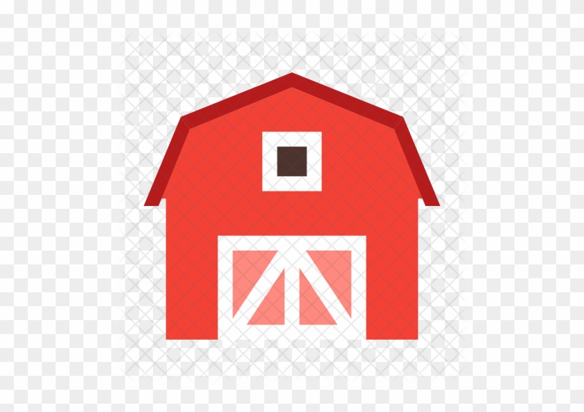 Red Barn Icon - Farm & Agriculture Symbol for Web Design