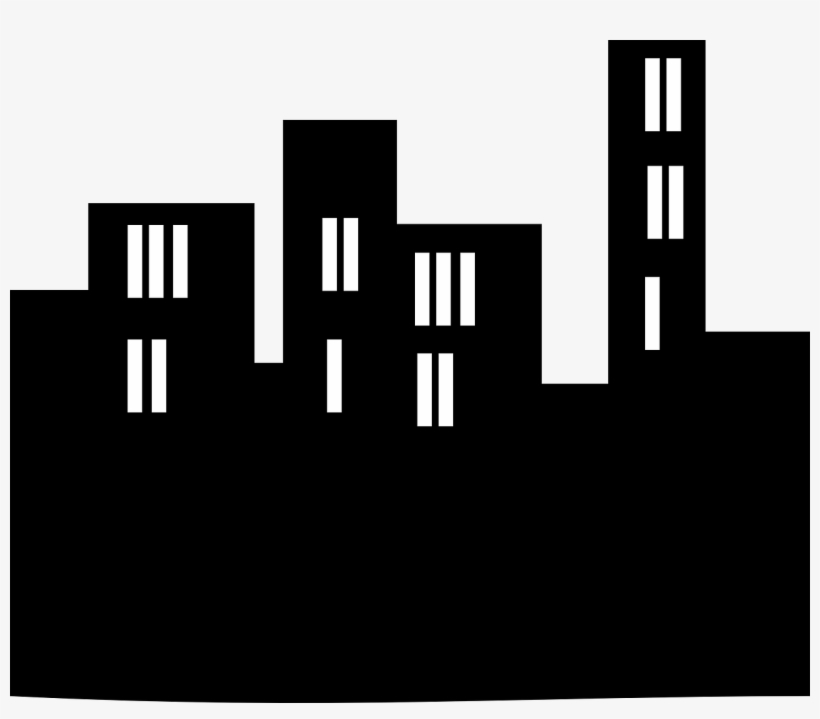 Skyline Night Buildings - Transparent Buildings Clipart Black And ...
