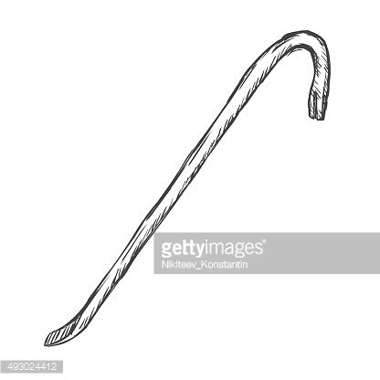 Crowbar Illustration - Sketch-Style Tool Graphic for Design & Editorial Use
