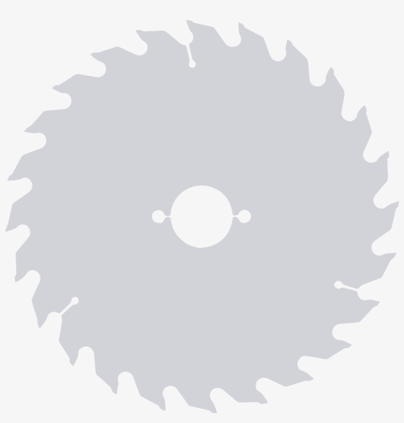 Gray circular saw blade with sharp jagged teeth and central arbor hole for mounting on power tools.