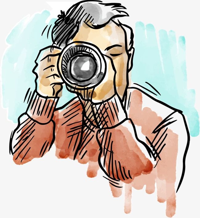 Photographer Illustration - Creative Watercolor Art for Photography Websites