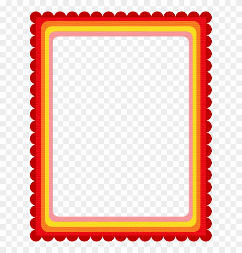 Vibrant red, orange, and yellow scalloped border frame with layered gradient effect on transparent background.