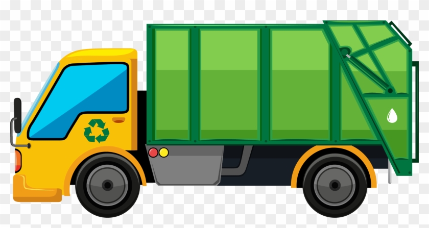 Garbage Truck Illustration - Recycling & Waste Collection Vehicle