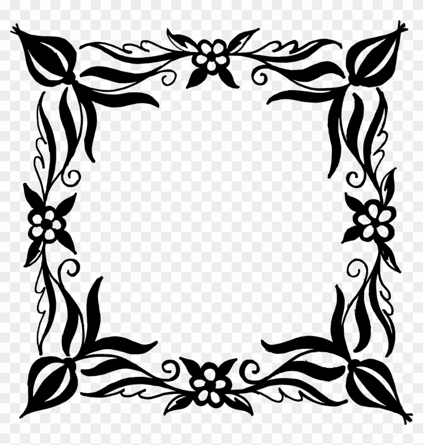 Elegant Floral Border Frame - Free PNG Download for Design Projects