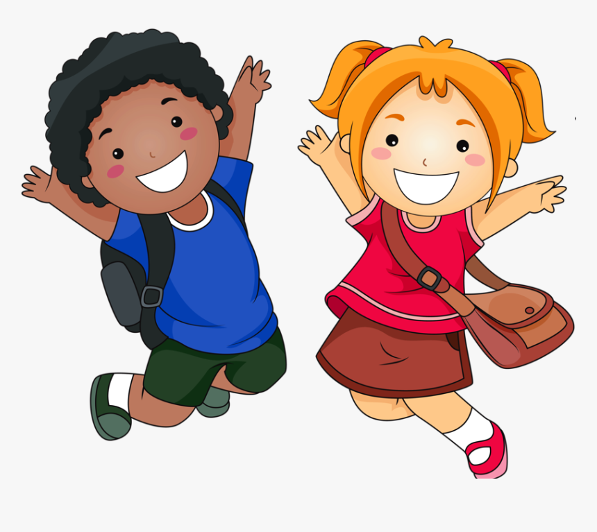 Children clipart. Happy kids outdoors with balloons with copy space ...