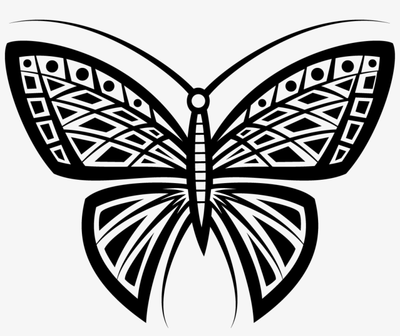 Tribal Butterfly Tattoo Design - Free Vector Illustration