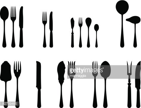 Cutlery Silhouette Vector Set - Free Download for Design & Web Use