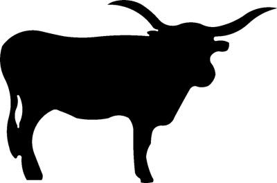 Longhorn Cow Silhouette PNG Images, Black And White Longhorn Cow - Clip ...