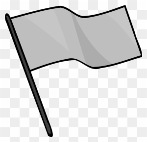 Simple gray flag waving on a black pole against transparent background, stylized vector illustration.