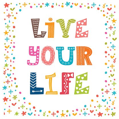 Life Is Beautiful, Hand Drawn Inspiration Quote On White - Clip Art Library