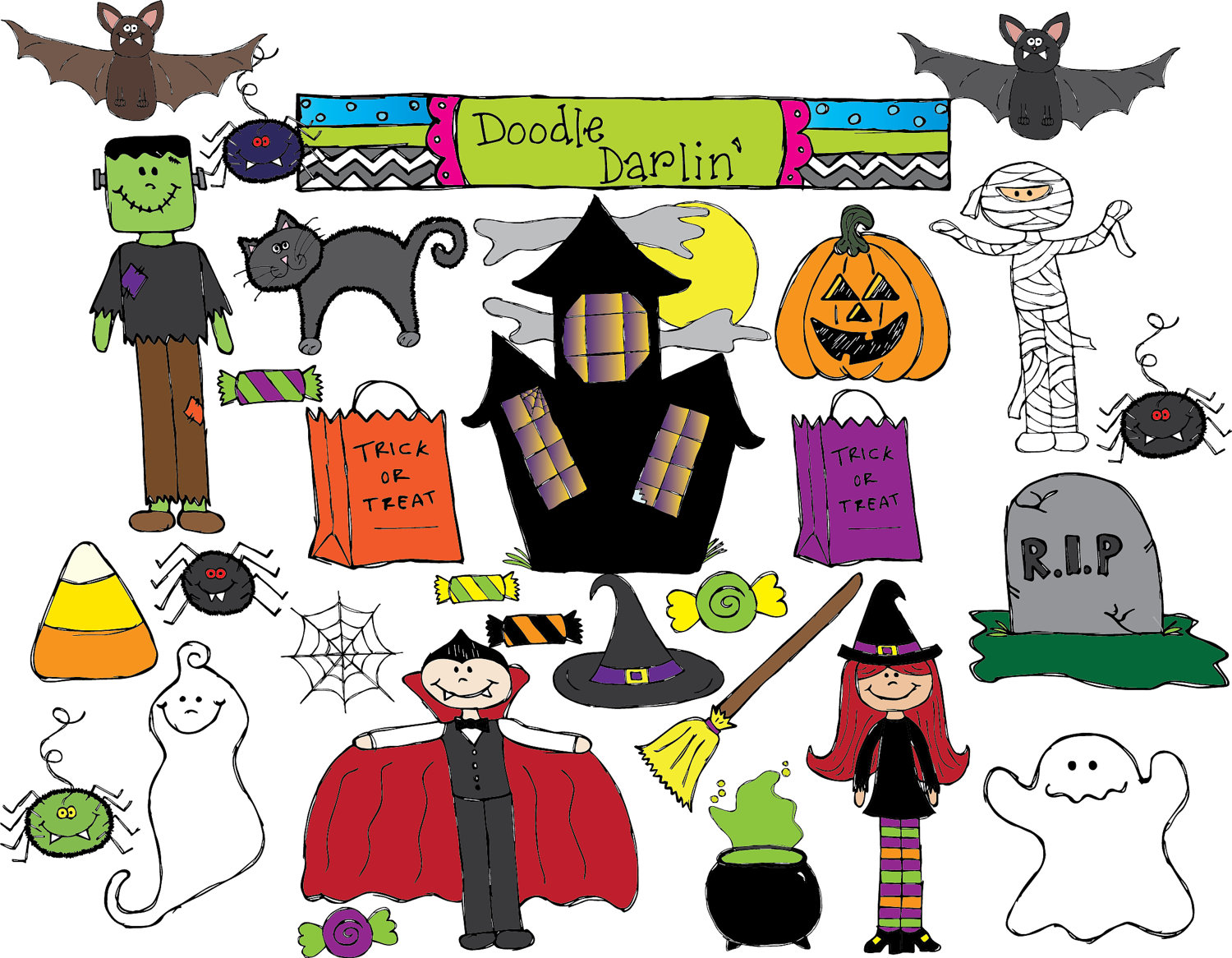 Halloween Clip Art - Background Halloween Decorations Clipart, HD - Clip Art Library