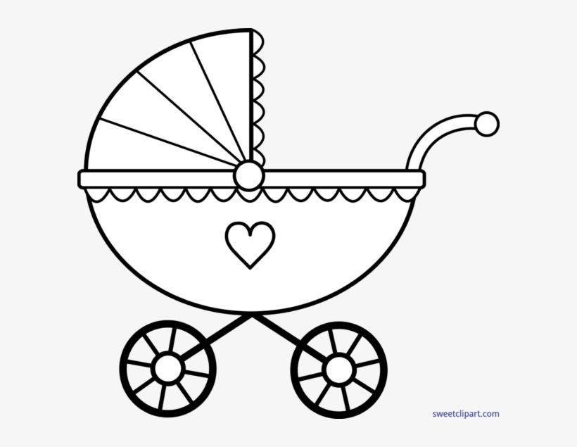 Vintage Baby Carriage Coloring Page - Free Printable Clipart