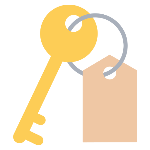 Key with Tag Icon - Access, Security, and Identification Symbol