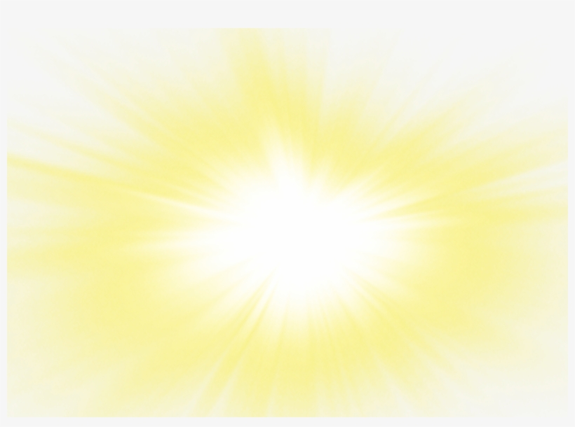 Radiant yellow light burst with bright center and soft gradient rays on white background.
