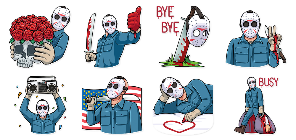 Jason Voorhees Sticker Pack - Fun & Spooky Horror-Themed Emojis